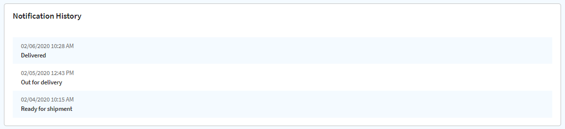 Notification history in label details