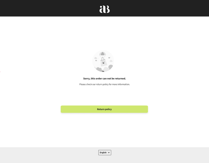 Message d’erreur pays de retour bloqué