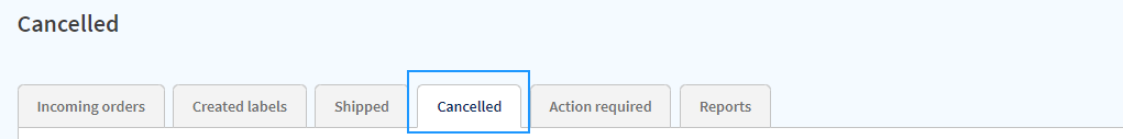 Cancelled labels tab