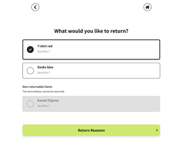 Prevent specific items from being returned